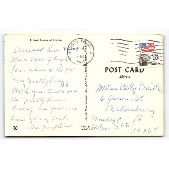 Vintage Florida World's Playground Beach Lithograph Postcard 1980s - Picture 2 of 2